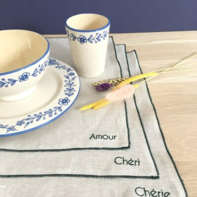 Set de table bourdon avec message