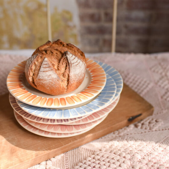 Assiette dessert rayures