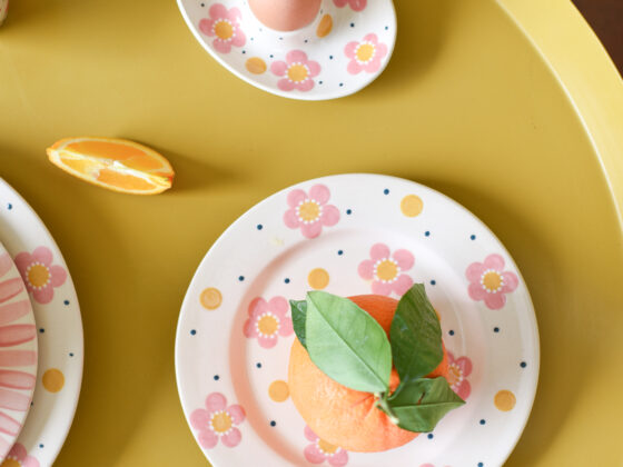 assiette dessert seventies
