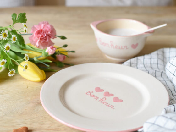 set 3 assiettes dessert Coeurs