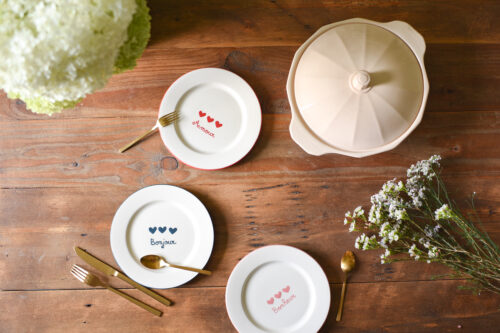 set 3 assiettes dessert Coeurs