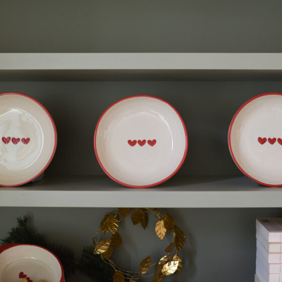 assiette creuse trois coeurs