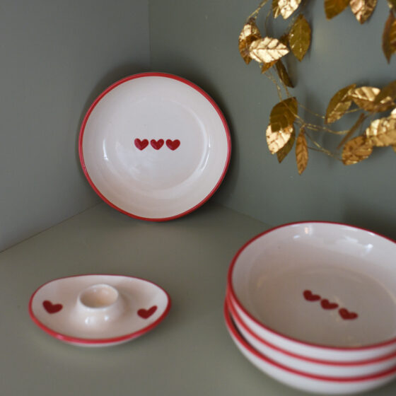assiette creuse trois coeurs