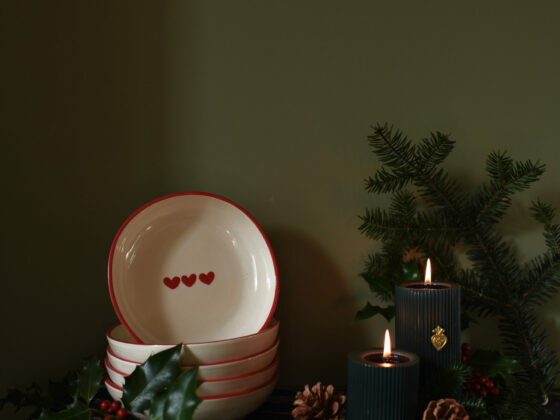 assiette creuse trois coeurs