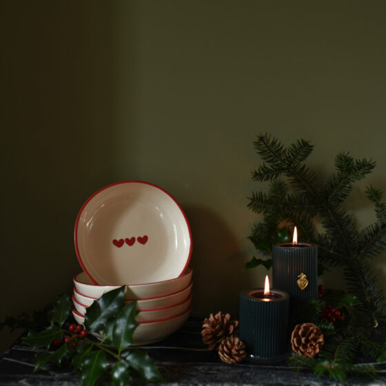 assiette creuse trois coeurs